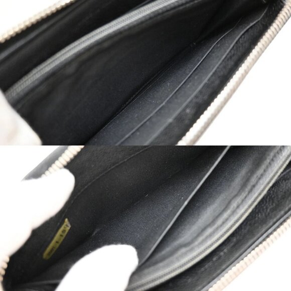 CHANEL CC Logo Zipper Long Bifold Wallet Grained Calfskin Leather Black - Picture 14 of 16